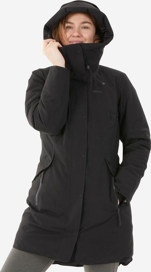 Quechua Kadın Outdoor Su Geçirmez Kar Montu/Kışlık Mont - Siyah - Nh500 -10 °C