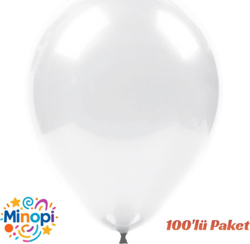 Beyaz Balon Desensiz Renkli Balon Metalik Balon Normal Ebat 100'Lü Paket