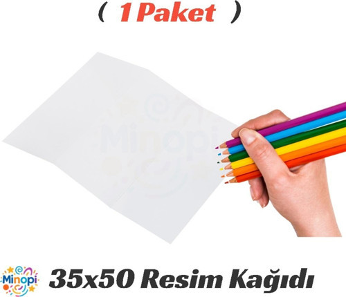 1 Paket 35X50 Resim Kağıdı Paketi 10'Lu Sulu Akrilik Guaj Boya Hobi Tasarım