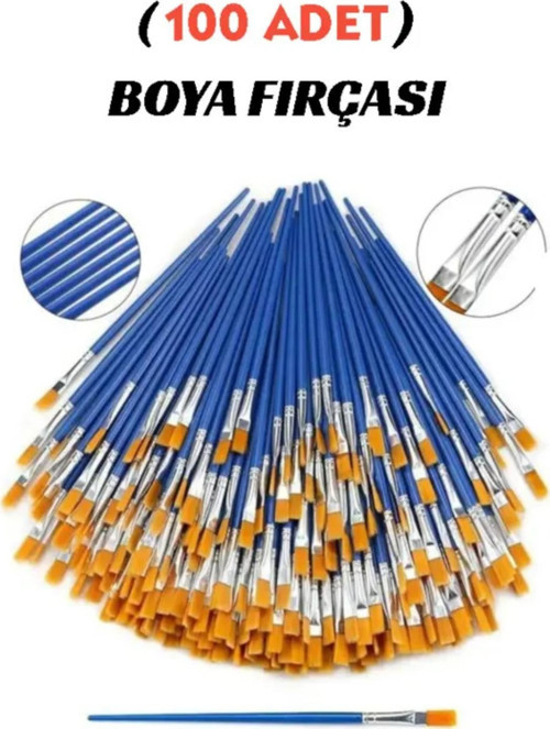 100 Adet Fırça , Sulu Boya, Akrilik Boya, Guaj Boya, Yağlı Boya, Resim Fırçası