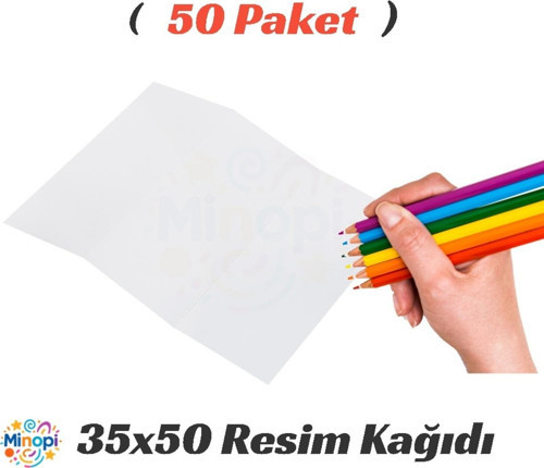 50 Paket 35X50 Resim Kağıdı Paketi 10'Lu Sulu Akrilik Guaj Boya Hobi Tasarım