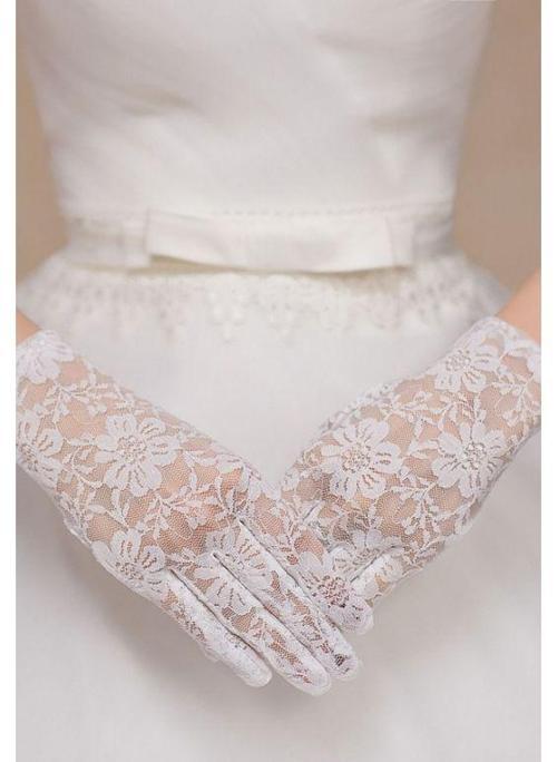 Beyaz Renk Kısa Dantelli Eldiven (4915) Go-53-vice/(1395)