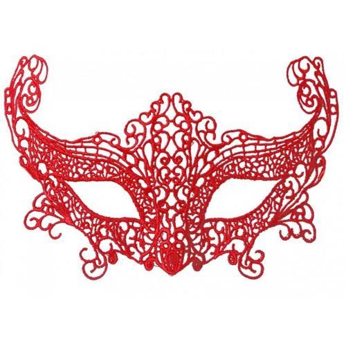 Kırmızı Renk Dantel Örgü İşlemeli Parti Maskesi Model 3 (4915) Go-53-vice/(1395)