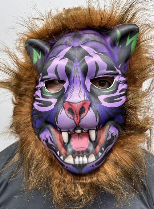 Kahverengi Saçlı Dişli Kurt Maskesi Köpek Maskesi Mega Peluş 16 No (4915) Go-53-vice/(1395)