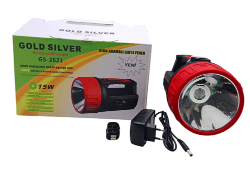 15w Led 2in1 Uzun Aramalı Adaptör Şarjlı El Feneri Projektör (4915) Go-53-vice/(1395)