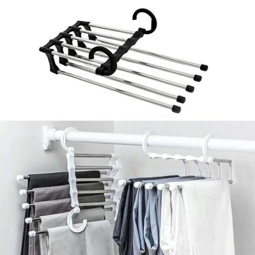 Hareketli Dolap İçi Pantolon Kravat Şal Askı Sistemi Düzenleyici Katmanlı Askılık Organizer (4915) G