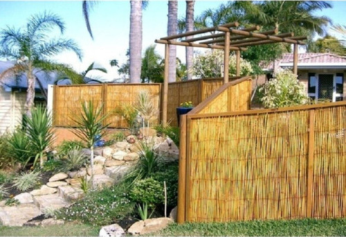 1 Metre X 5 Metre Kamış Hasır Balkon Çiti Gölgelik Bahçe Çiti Bambu Çit Doğal Hasır Çit