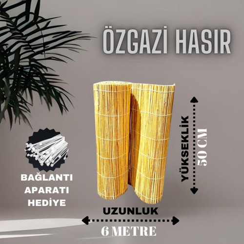 50 Cm X 6 Metre Kamış Hasır Bahçe Çiti Balkon Çiti