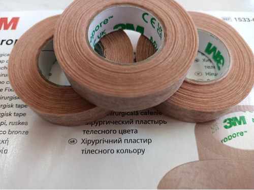 3 Adet Micropore Sarı Kağıt Sırtlı Cerrahi Flaster Burun Estetik Bandı 1,25 Cm X 9,1 M