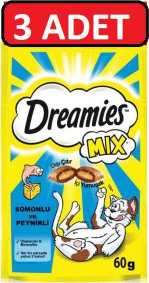Mix Kedi Ödül Maması Peynirli-Somonlu 3 Adet X 60 Gr