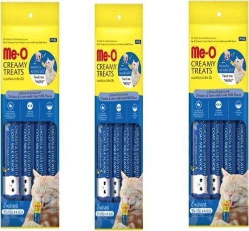 Meo Creamy Tavuk & Ciğer Ile Keçi Sütlü Kedi Ödülü 4X15 Gr 3 Adet