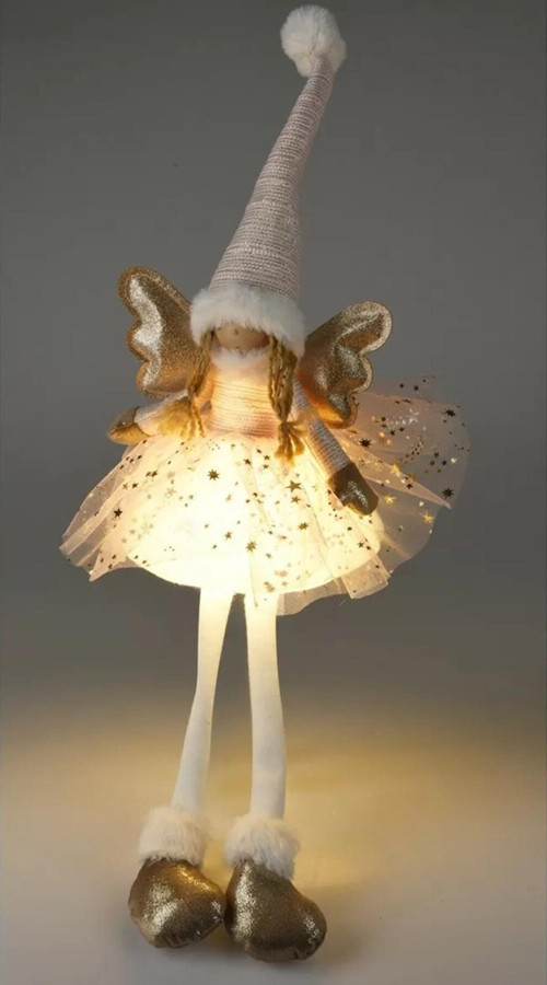 Led Melek Kız Pembe 60Cm