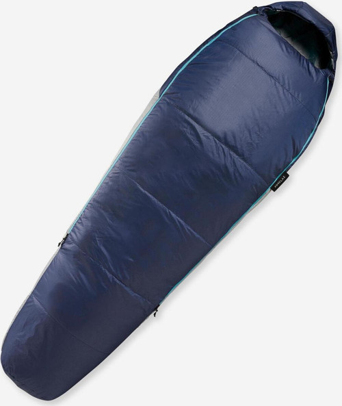 Outdoor Trekking Polyester Uyku Tulumu - Mavi - Mt500 15 °C Konfor