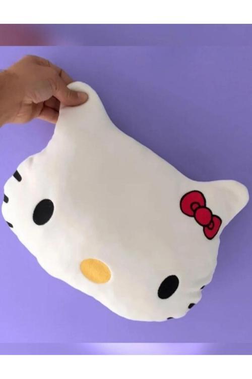 Hello Kitty Yastık Beyaz Peluş Oyuncak Uyku Arkadaşım