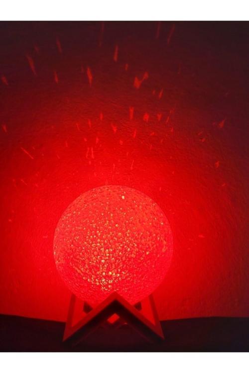 Kırmızı Dolunay Yıldız Saçan Parlak Ve Şık Tasarım