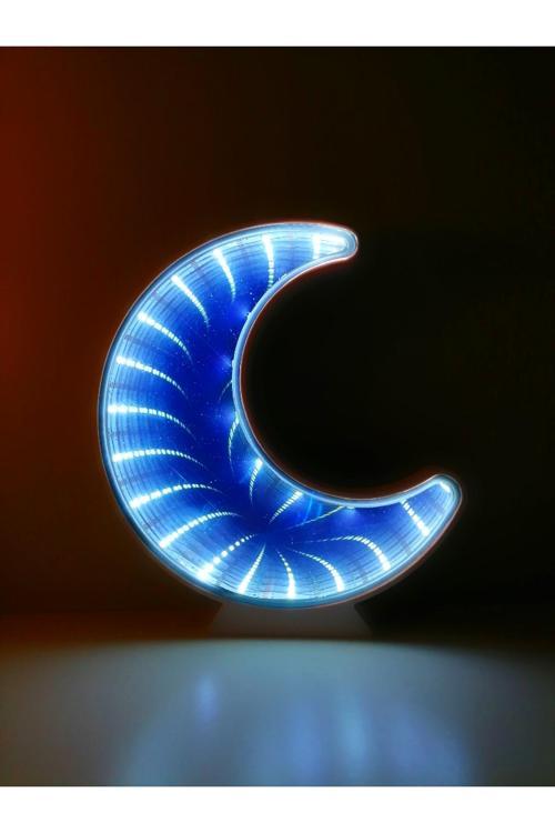 Sonsuz Yarım Ay Yansımalı Aynalı Led Masa Ve Gece Lambası