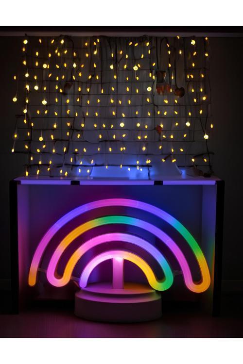 Neon Gökkuşağı Dekoratif Gece Lambası Renkli