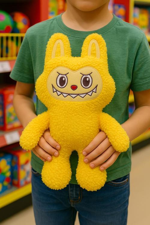 Labubu 38 Cm Canavar Büyük Boy Sarı Toys Heyecan Verici Macaron Canavarlar Peluş