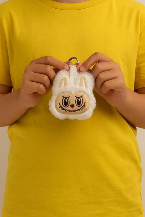 Labubu Anahtarlık Beyaz , Pop Mart Renkli Oyuncak Sürpriz Ve Eğlenceli Labubu Peluş Canavar Monster