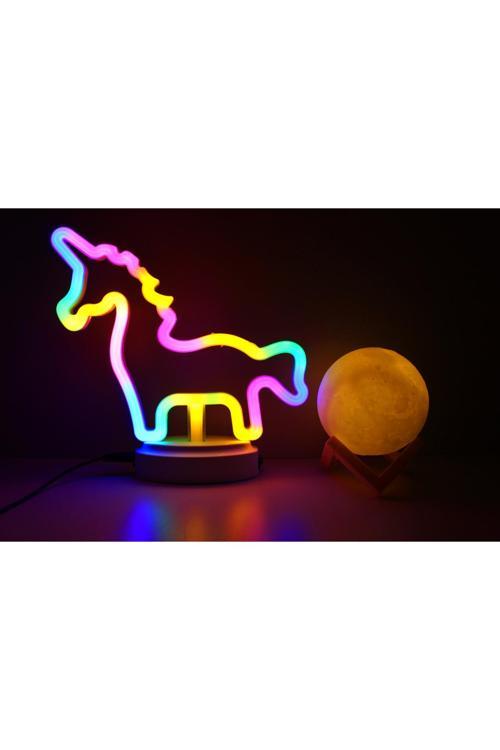 Neon Unicorn Ve 3 D Led Küre