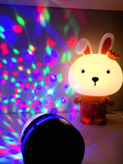Rcb Yıldız Yansımalı Sihirli Küre Ve Tavşan Led Gece Lambası