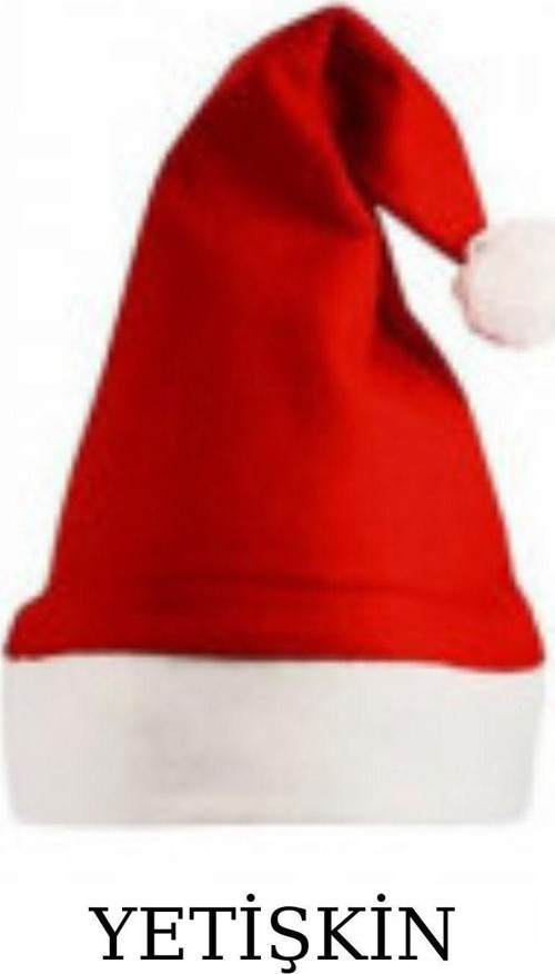 Yetişkin Boy Kırmızı Polar Yeniyıl Yılbaşı Noel Baba Şapkası