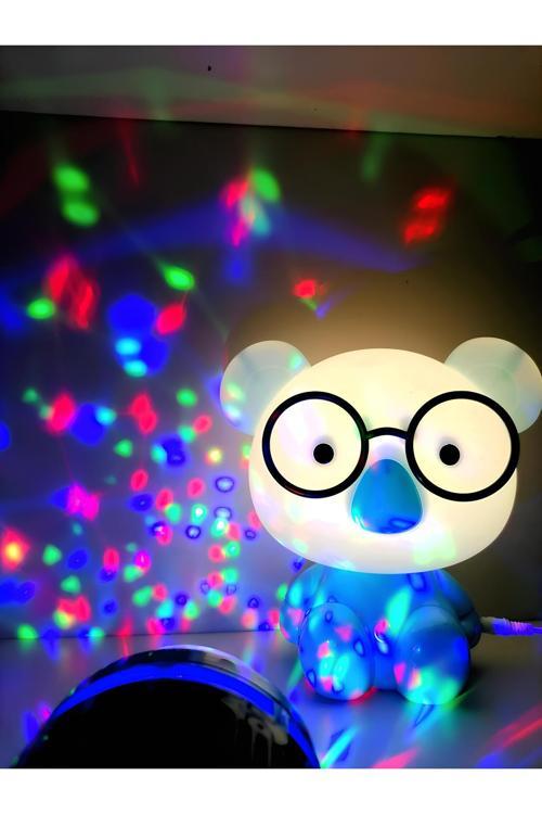 Yansıma Yapan Küre Ve Mavi Gözlüklü Koala Led Gece Lambası