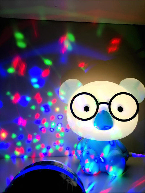 Yansıma Yapan Küre Ve Mavi Gözlüklü Koala Led Gece Lambası