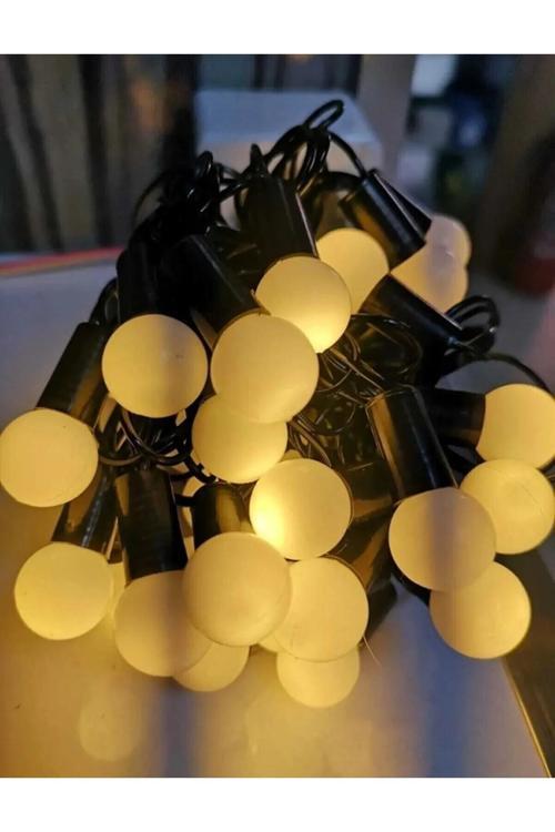 Yılbaşı Dekorasyon Ağaç Işığı 4 Metre Animasyonlu 20 Ledli Siyah Kablo Fişli Günışığı Top Led Işık