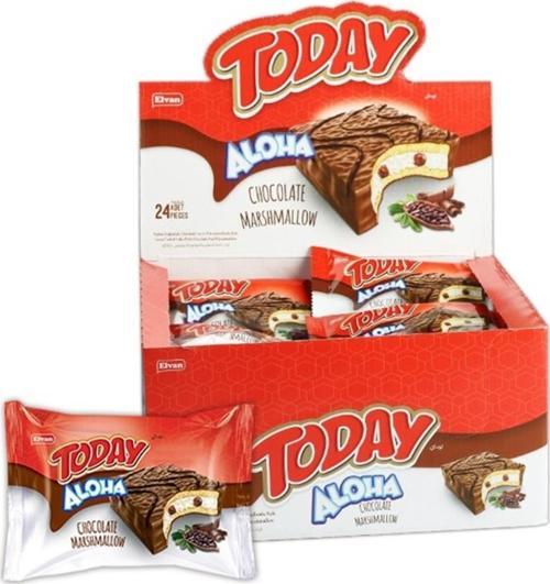 Aloha Çikolatalı Marshmallowlu 35 gr. 24 Adet (1 Kutu)