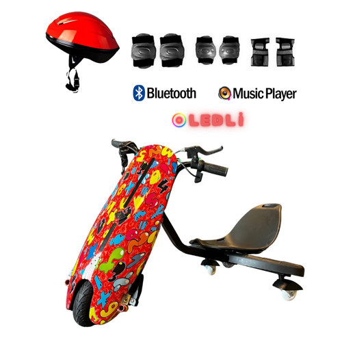 Drift Car Elektrikli Kaykay Bluetooth Dirift Kar Hoverboard Scooter + Koruma Ekipmanı D28