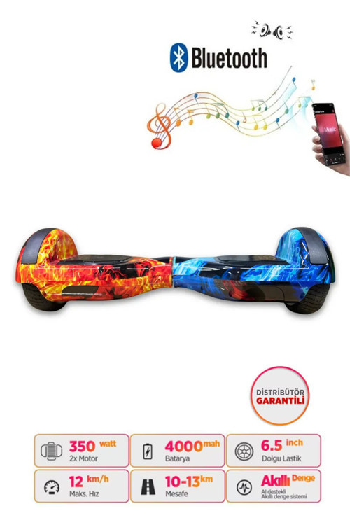 Hoverboard Elektrikli Kaykay Scooter Bluetooth Hoparlörlü 6.5 inch D10