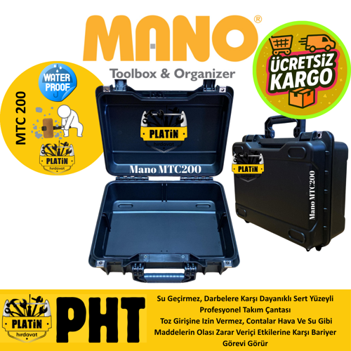 Mtc 200 Profesyonel Kırılmaz Takım Çantası, Polipropilen Siyah Renk