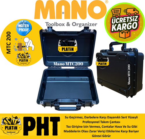 Mtc 200 Profesyonel Kırılmaz Takım Çantası, Polipropilen Siyah Renk