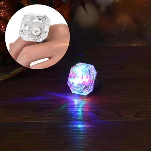 BFS Kristal Tasarımlı Led Glow Işıklı 3 Modlu Gümüş Yüzük 3.5 x 5 cm