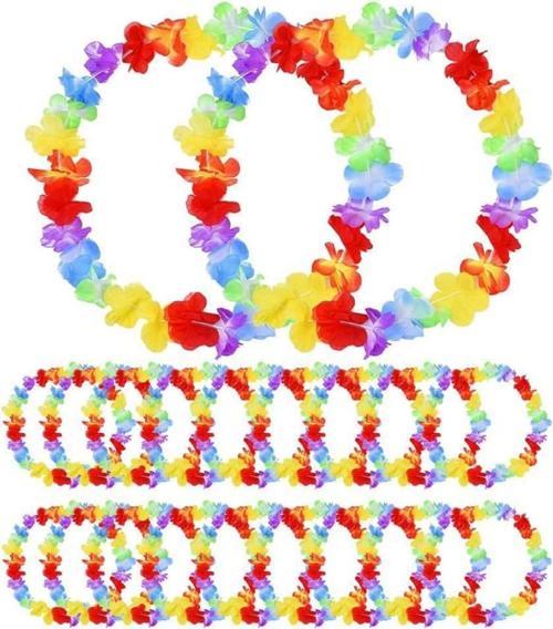 BFS   Hawaii Çiçekli Boyun Kolyesi - Renkli Tropikal Parti Leisi 12 Adet