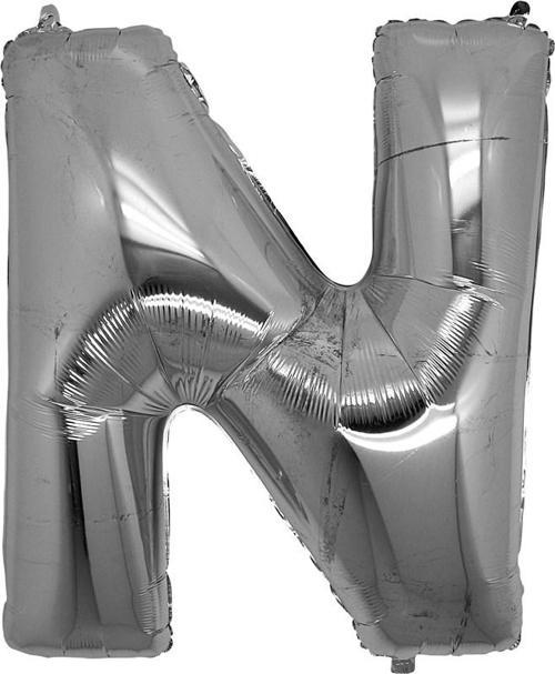N Harf Folyo Balon Gümüş Renk  40 İnç (4915) Go-53-vice/(1395)