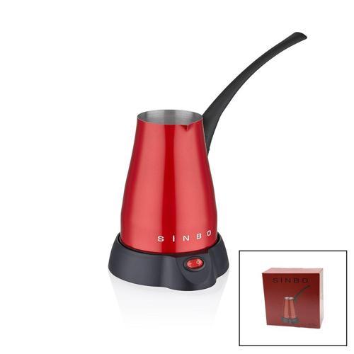 KIRMIZI ELEKTİRKLİ CEZVE TÜRK KAHVE MAKİNESİ 5 FİNCAN - 400ML HAZNE PASLANMAZ ÇELİK 360 DERECE DÖNEBİLME SCM-2960 (4490)