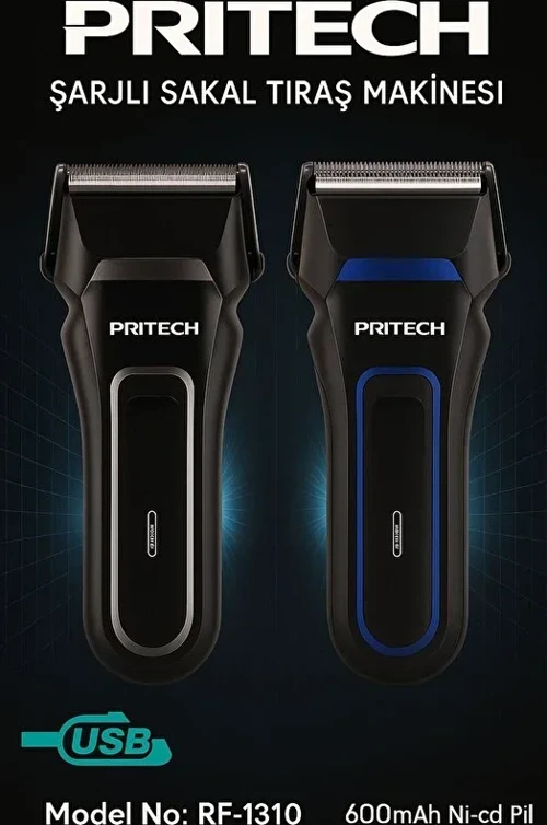 Pritech Şarjlı Sakal Tıraş Makinesi Seyahat RF-1310 (4490)