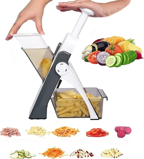 Çok Amaçlı Basmalı Sebze Dilimleyici Doğrayıcı Mandolin Brava Spring Slicer Kitchenmate (4490)
