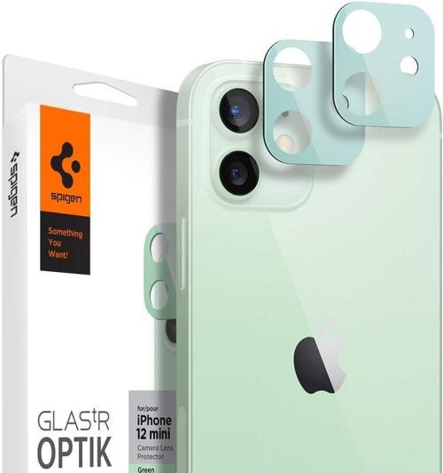 iPhone 12 Mini ile Uyumlu Kamera Lens Cam Ekran Koruyucu Glas.tR Optik (2 Adet) Green