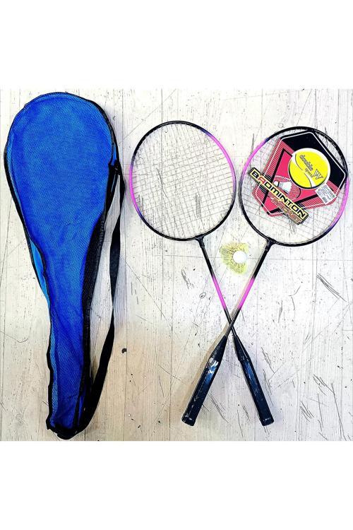 Badminton Raketi Set 2 Raket 1 Top Çantalı