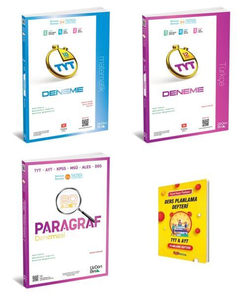 345 TYT 2026 Matematik Türkçe ve Paragraf 3lü Deneme Seti + Planlama Defteri