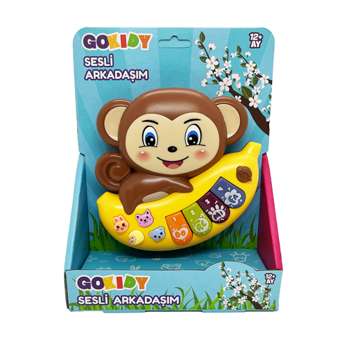 Sevimli Arkadaşım Maymun Sesli ve Eğitici Bebek Oyuncağı – Işıklı, Hayvan Sesli