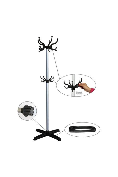 Portatif Demonte Metal Portmanto Askılık | Ayaklı Elbise – Şapka – Çanta Askısı