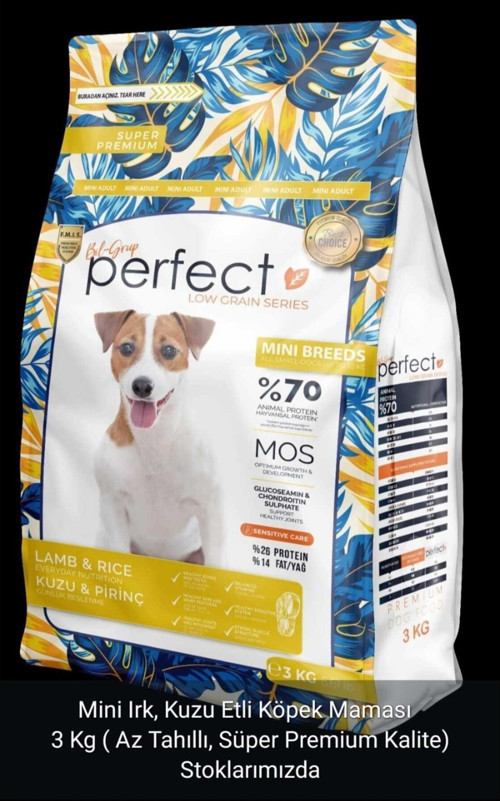 mini ırk kuzulu köpek maması 3 kg