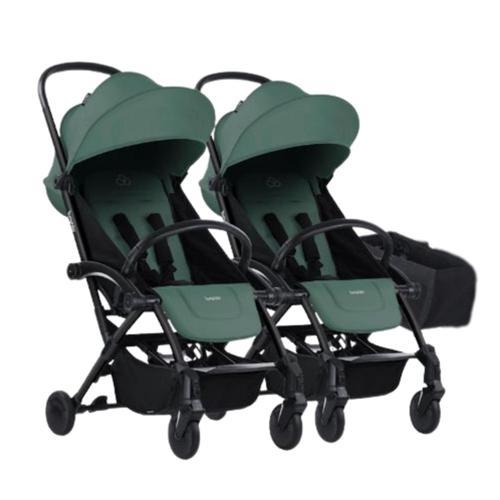 Connect³ İkiz Bebek Arabası / Black - Olive & Yan Düzenleyici Çanta Hediyeli