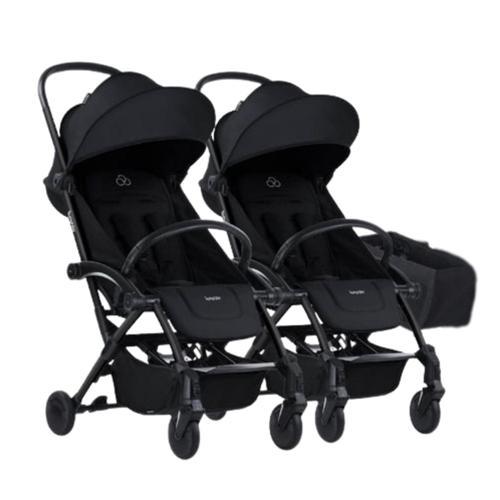 Connect³ İkiz Bebek Arabası / Black - Black & Yan Düzenleyici Çanta Hediyeli
