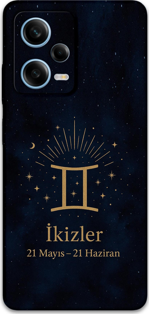 Xiaomi Redmi Note 12 5G Uyumlu İkizler Burcu Desenli Telefon Kılıfı + Ekran Koruyucu - 5770