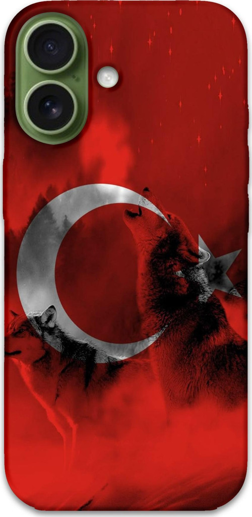 İphone 17 Uyumlu Türk Bayrağı Desenli Telefon Kılıfı + Ekran Koruyucu - 5854